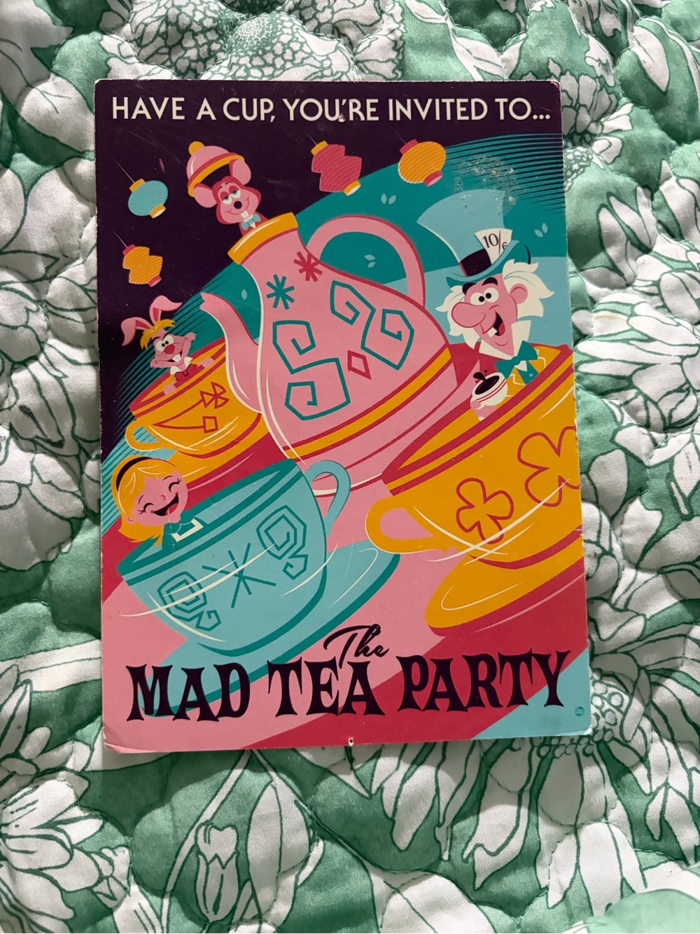 Disney Parks Mad Tea Party Alice And Wonderland Postcard